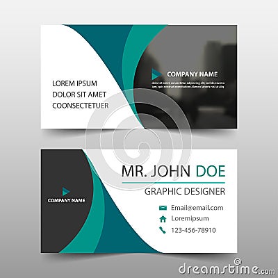 Green curve corporate business card, name card template ,horizontal simple clean layout design template , Business banner template Vector Illustration