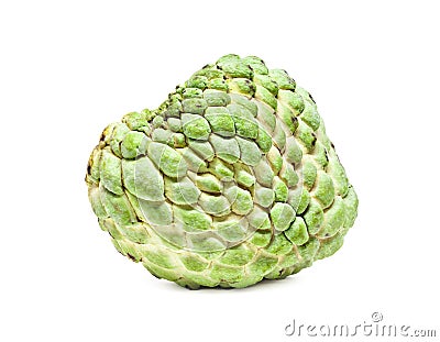 Green custard apple isolated on white background Stock Photo