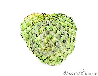 Green custard apple isolated on white background Stock Photo