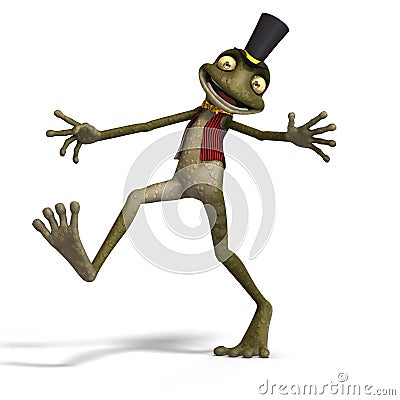 Green cute toon toad or frog Stock Photo