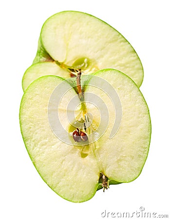 Green cuted apple Stock Photo