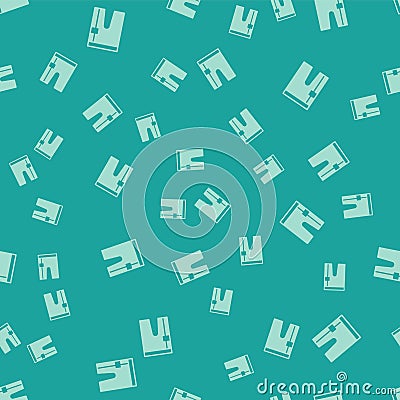 Green Cycling shorts icon isolated seamless pattern on green background. Vector Vector Illustration