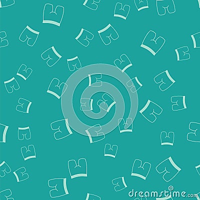 Green Cycling shorts icon isolated seamless pattern on green background. Vector Vector Illustration