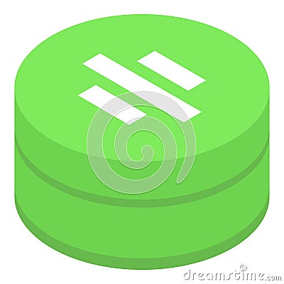 Green cylinder database representing big data storage and cloud computing Vector Illustration