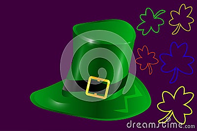 Green cylinder. Hat of the lycanthrope. . Stock Photo