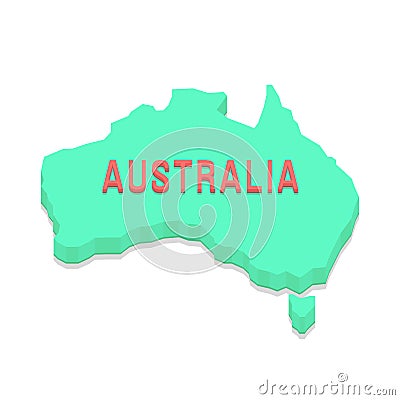 Green 3d Australia silhouette Vector Illustration