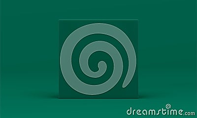 Green 3d vertical wall decorative foundation basic architecture element realistic vector Vector Illustration