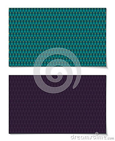 Green and dark purple feather retro pattern background. Vector Illustration