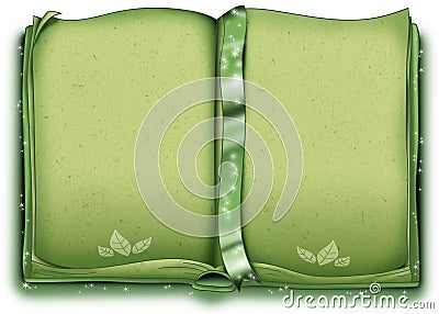Green decorated book Vector Illustration