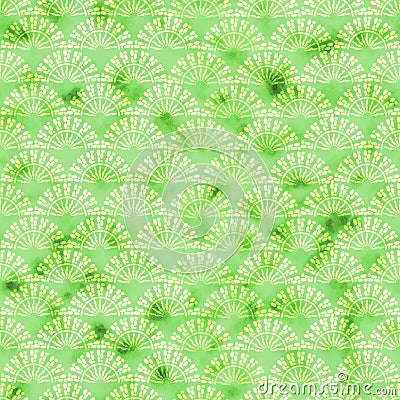 Green decorative watercolored background pattern Stock Photo