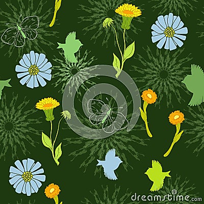 Green deep background Vector Illustration