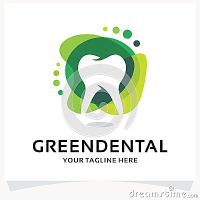 Green Dental Logo Design Template Inspiration Vector Illustration