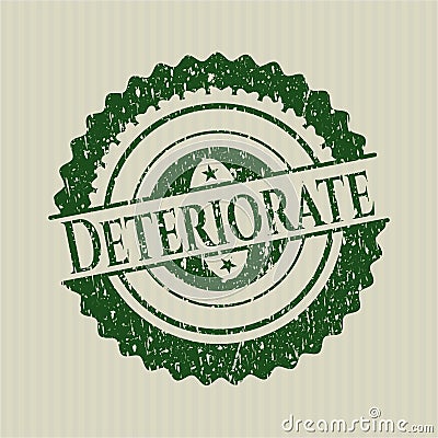 Green Deteriorate distressed grunge stamp Vector Illustration