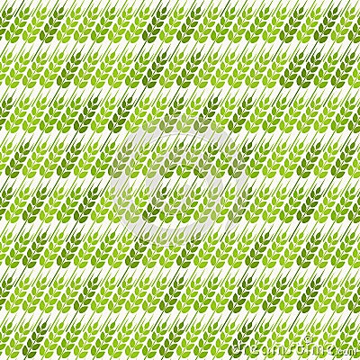 Green diagonal wheat seamless pattern Vector Illustration