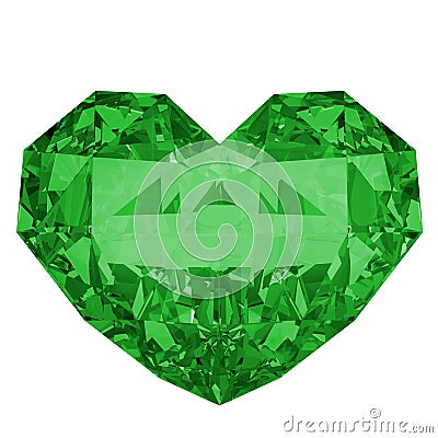 Green diamond shaped heart Stock Photo