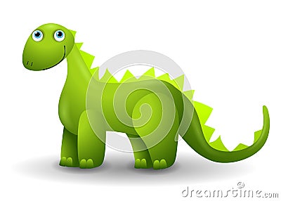 Green Dinosaur Clip Art Cartoon Illustration