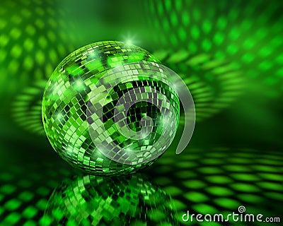 Green disco ball globe Stock Photo