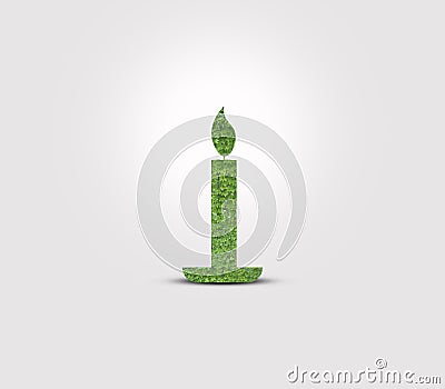 Green Diwali concept. Candle Light made of green leaf eco energy concept. Stock Photo