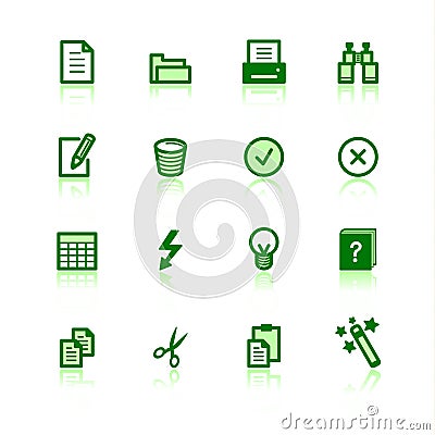 Green document icons Vector Illustration