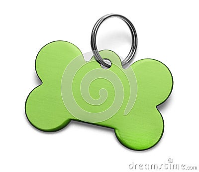 Green Dog Tag Stock Photo