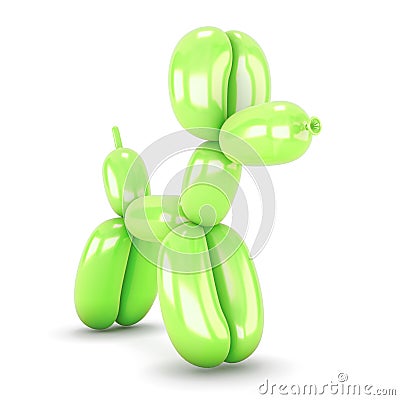 Green dog toy from a balloon Cartoon Illustration