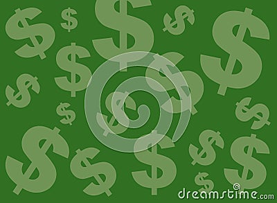 Green Dollar Sign background Vector Illustration