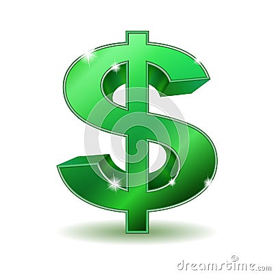 Green dollar sign Vector Illustration