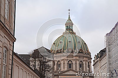The dome of Marmorkirken, Copenhagen, Denmark Stock Photo
