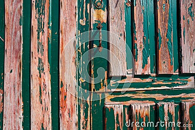 Green door weathered aged door grunge Stock Photo