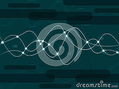 Green Double Helix Background Shows DNA Make-Up And Biological Stock Photo