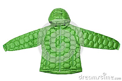 Green down jacket Stock Photo