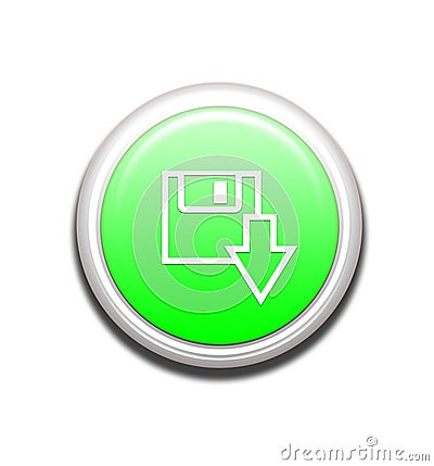 Green Download Button Stock Photo