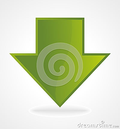 Green download icon Vector Illustration