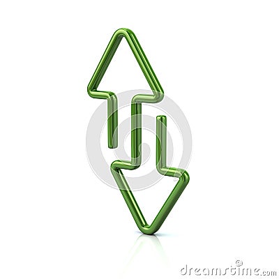 Green download and upload arrows Cartoon Illustration