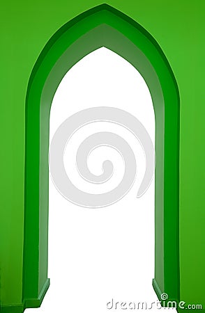 Green draft of gothic portal Stock Photo