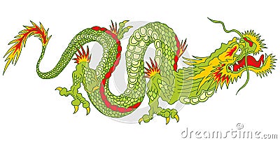 Green Dragon Vector Illustration