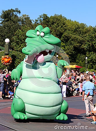 Green Dragon character at Disneyworld Editorial Stock Photo