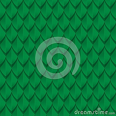 Green dragon scales seamless background texture Vector Illustration