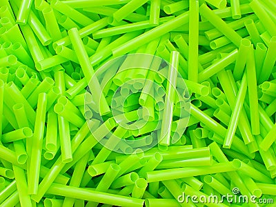 Green drinking straws background Stock Photo