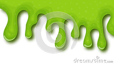 Green dripping liquid slime Vector Illustration