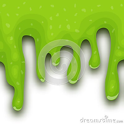 Green dripping liquid slime Vector Illustration