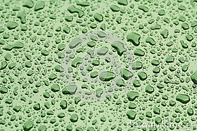 Drops of Rain or Water Drop on the Hood of the Car. Rain Drops o Stock Photo