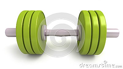 Green dumbbells Stock Photo