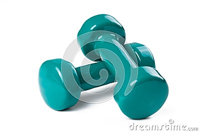 Green dumbell Stock Photo