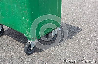 Green dumpster Stock Photo