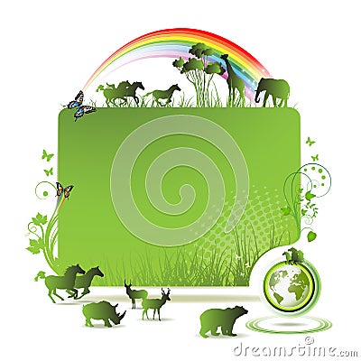 Green earth banner Vector Illustration