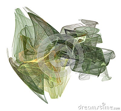 Green Earth Tone Vapor Form on White Stock Photo