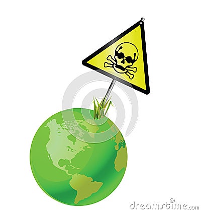 Green earth toxic sign Vector Illustration