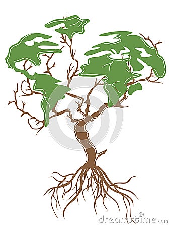 Green earth tree Vector Illustration