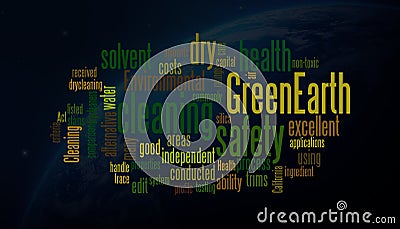 Green earth word clouds Stock Photo